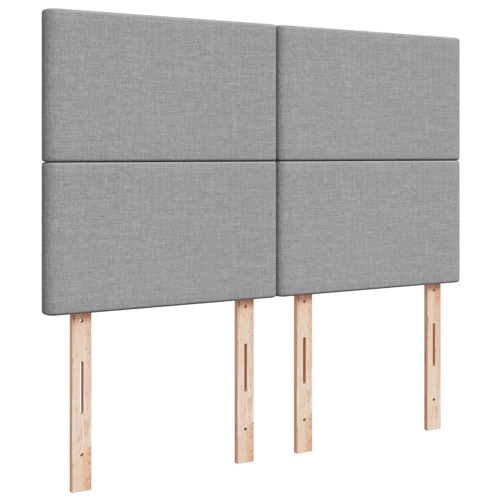 Giroletto a Molle con Materasso Grigio Chiaro 140x190cm Tessuto