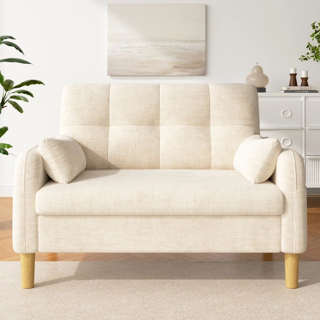 DIVANO 2 posti 119x78x85 cm in chenille beige
