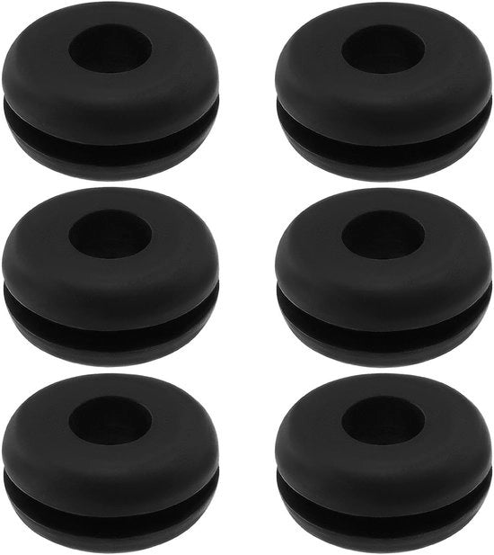 Cavi Gommati per Cavi - 6 Pezzi - Diametro Esterno 15mm - Diametro Interno 6mm - Altezza 7mm - Materiale in Gomma Resistente - Protezione per Cavi - Gommi per Cavi