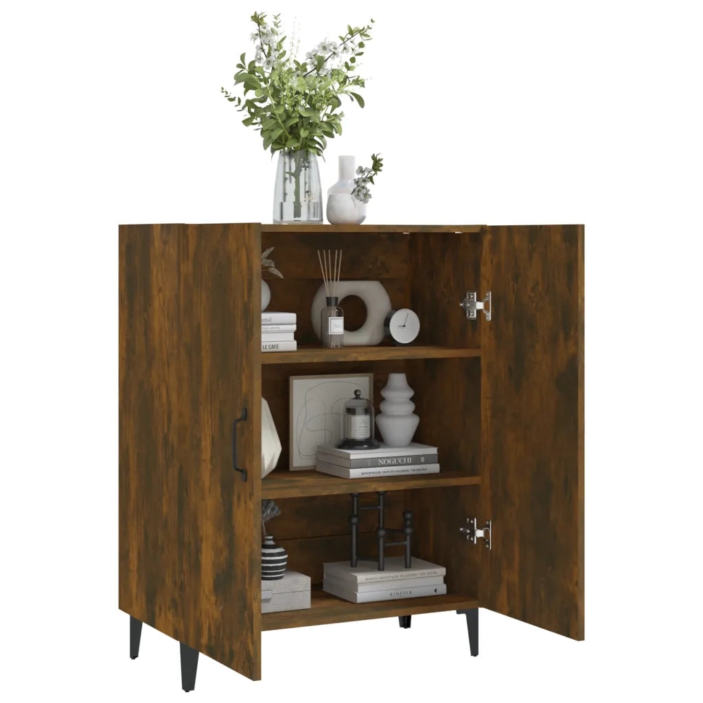 Credenza Rovere Fumo 70x34x90 cm in Legno Multistrato 817330