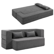 Divano letto 2 posti in chenille ¨C Zephmum ¨C Grigio