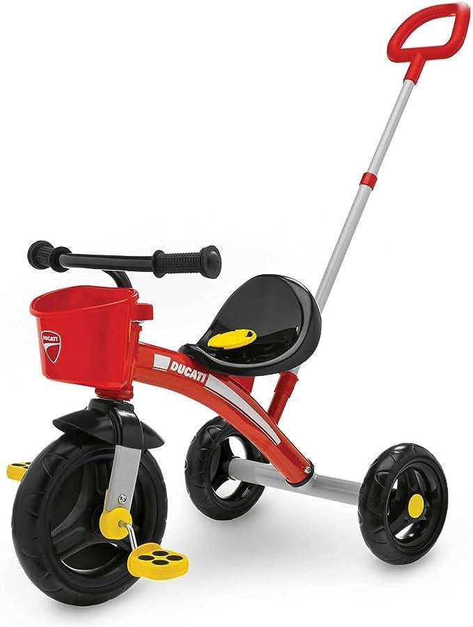 Chicco Triciclo Bambini U-GO Ducati, con Due Modalita di Utilizzo, Triciclo Bimba e Bimbo con Manico Telescopico ad Alte