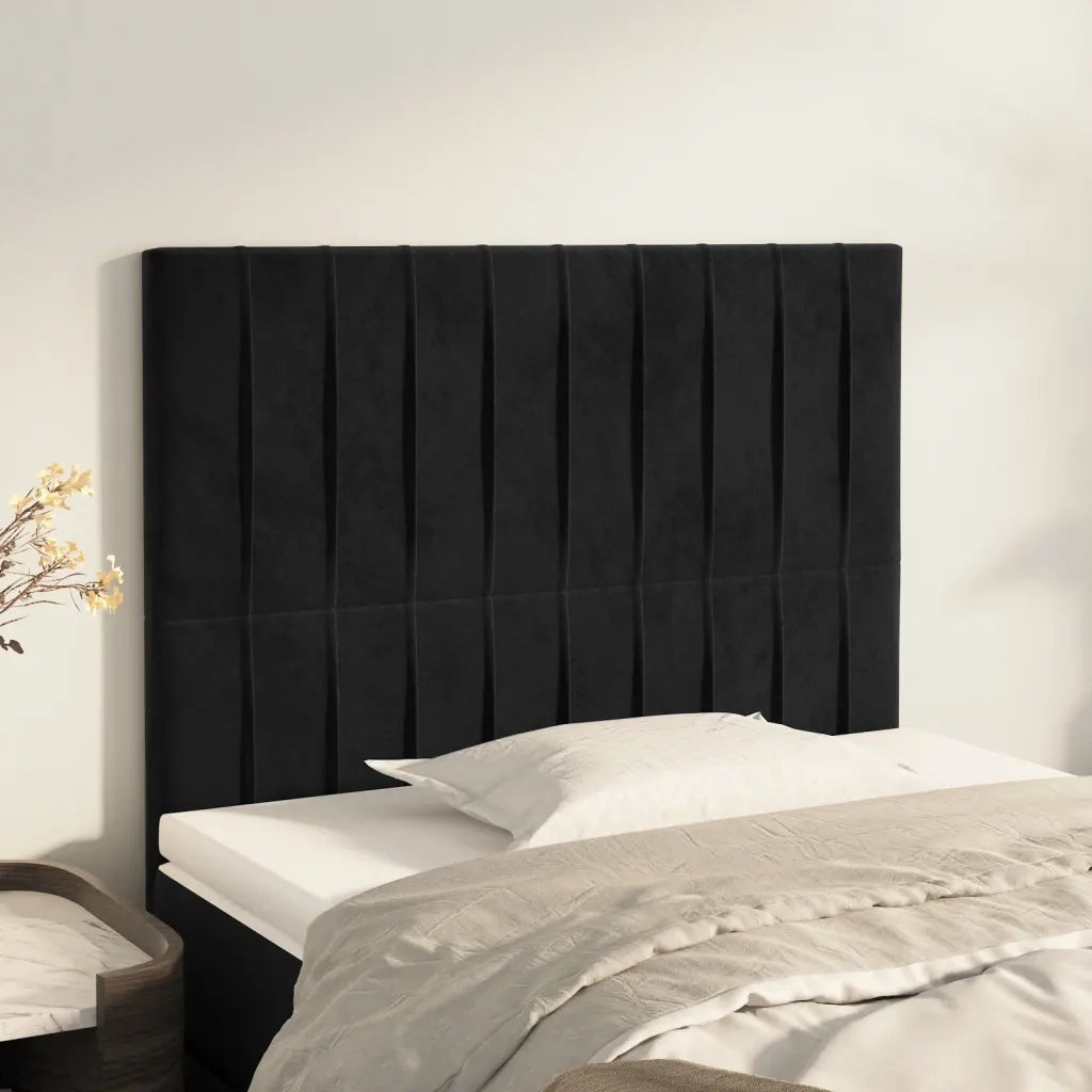 Testiera Nera 80x5x118/128 cm Velluto 3116602