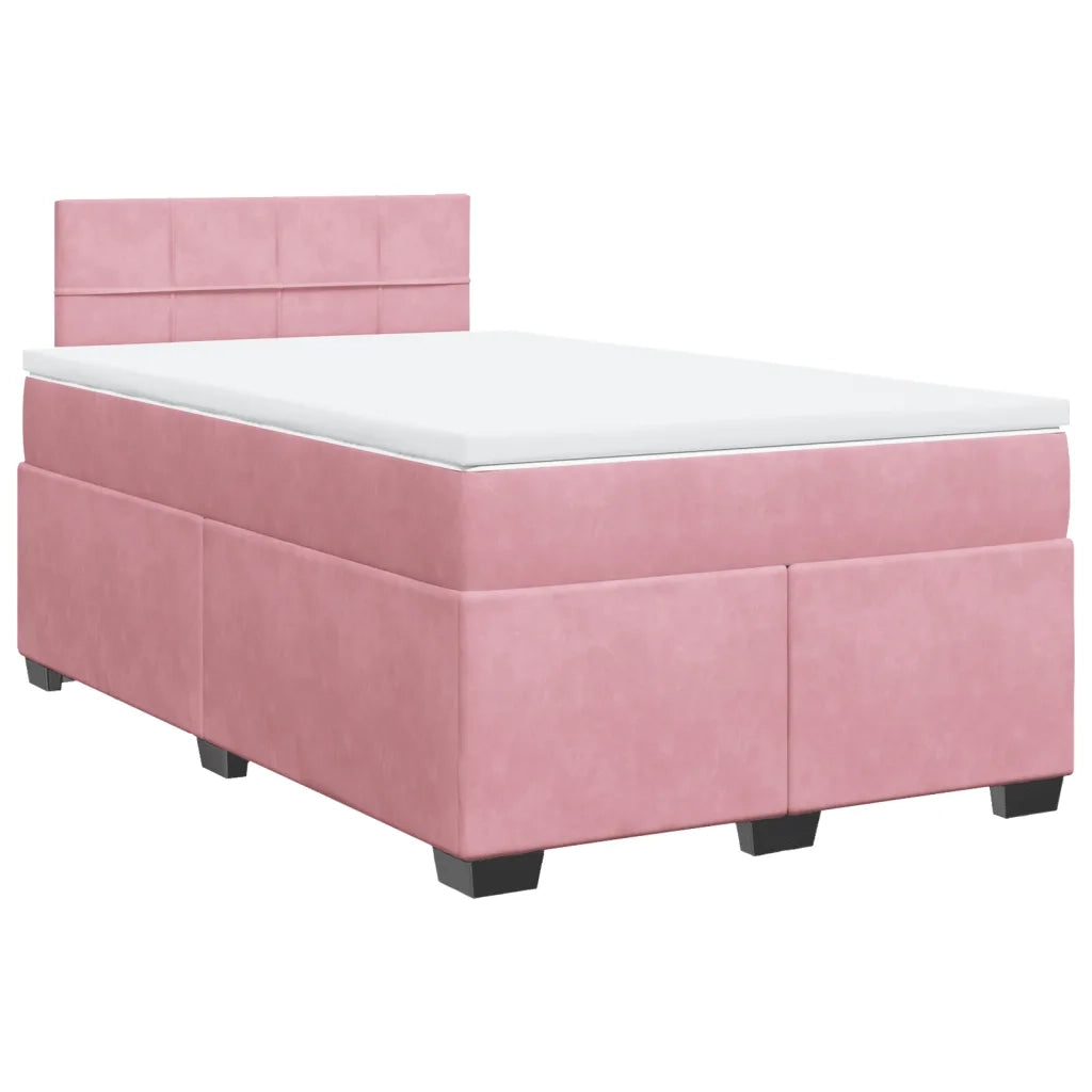 Giroletto a Molle con Materasso Rosa 120x200 cm in Velluto 3286287