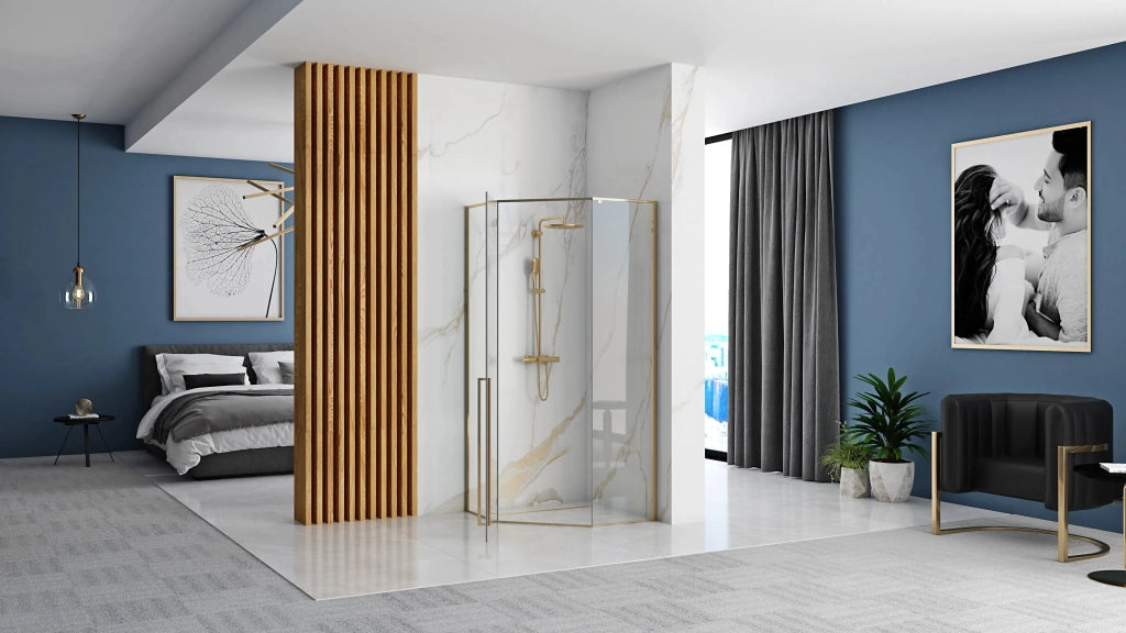 Cabina Doccia Diamond Gold 90x90 senza piatto doccia