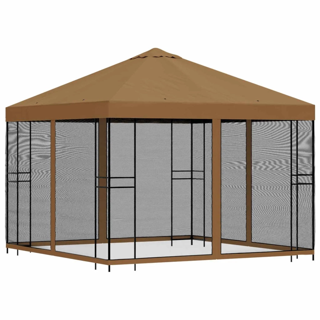Gazebo da giardino con pareti laterali 3 x 3 m Beige 900337