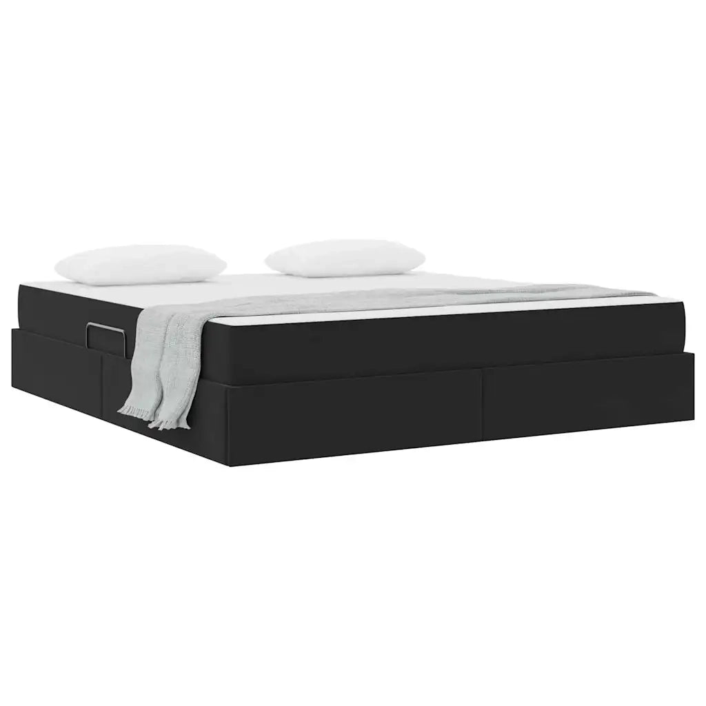Letto con contenitore e materasso Nero 160 x 200 cm Velluto 3399732