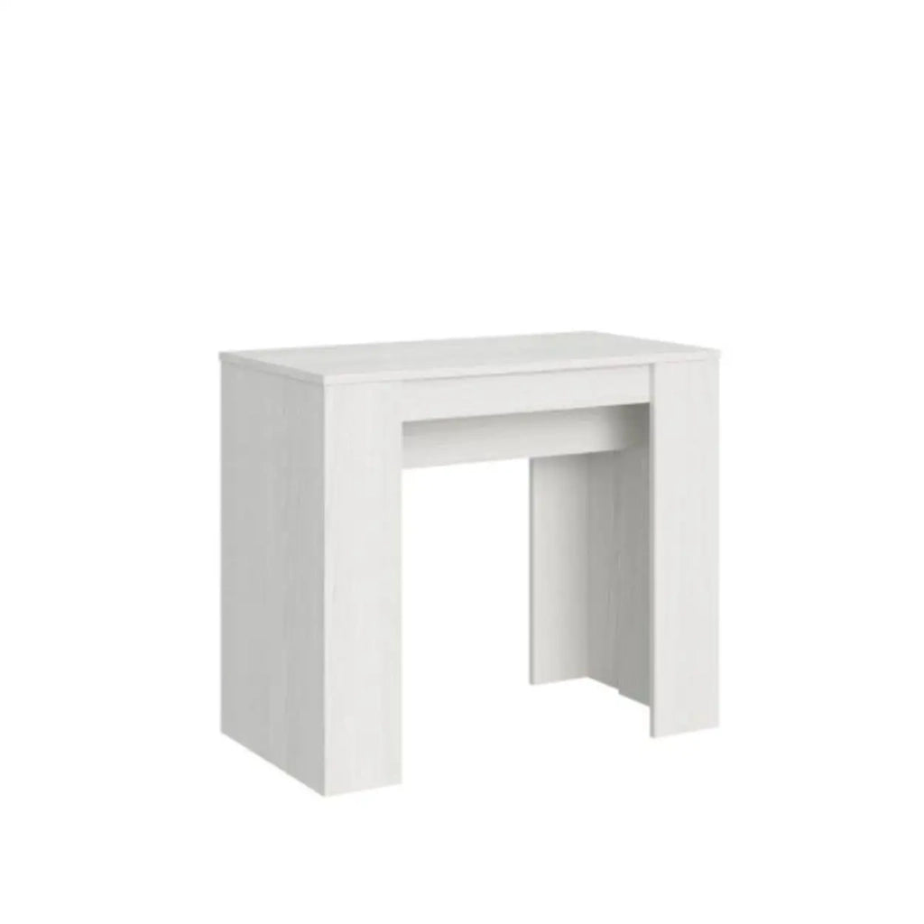 Consolle allungabile 90x48/204 cm Basic Small bianco frassino