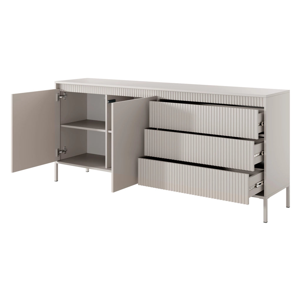 Madia Hatone, Credenza 3 Cassetti, 187x40x81h cm Beige