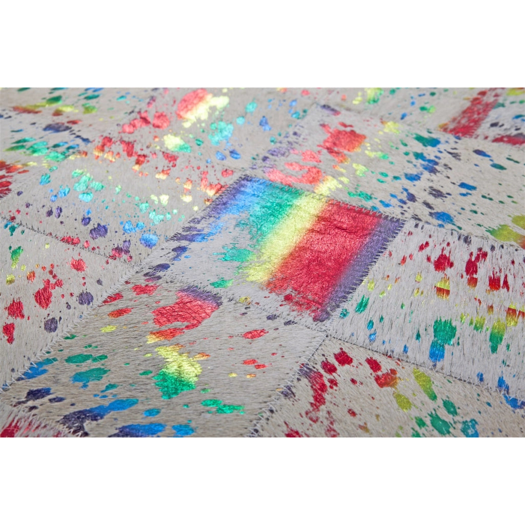 Tappeto Rocket 300 in vera pelle patchwork multicolor