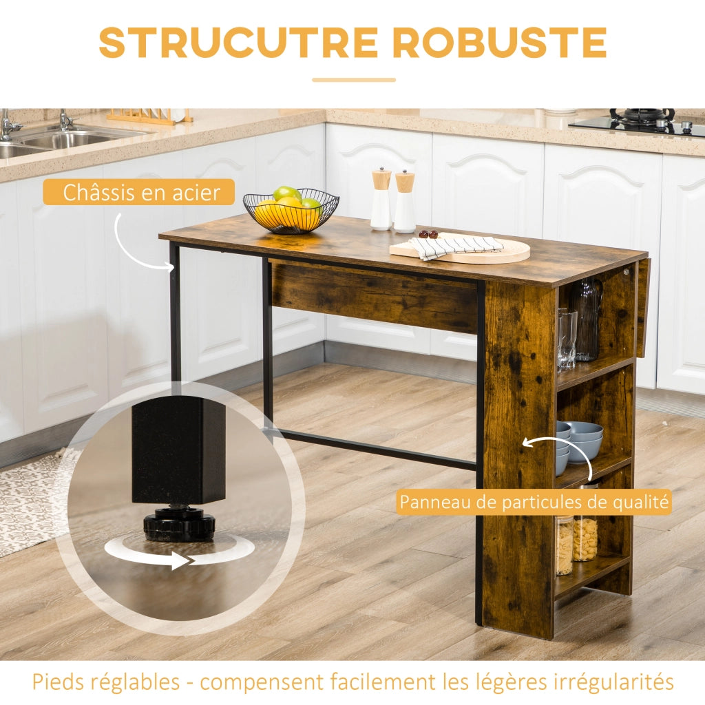 Tavolo da bar allungabile ¨C Minimal ¨C 120x76x91 cm marrone