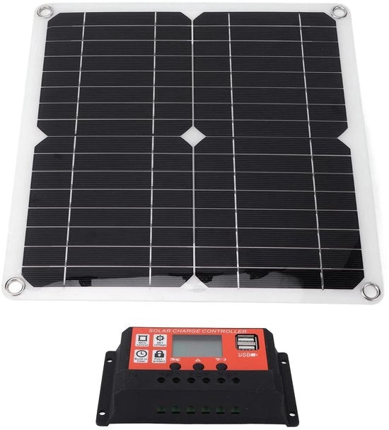 Kit di Controllo Pannello Solare - Doppio Output USB DC - Regolatore 100A - Arancione - Ricarica Batteria Cellule Solari - Adatto per Sistemi Off-Grid.