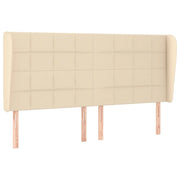 Testiera | Testata ad Orecchio Crema 163x23x118/128 cm in Tessuto