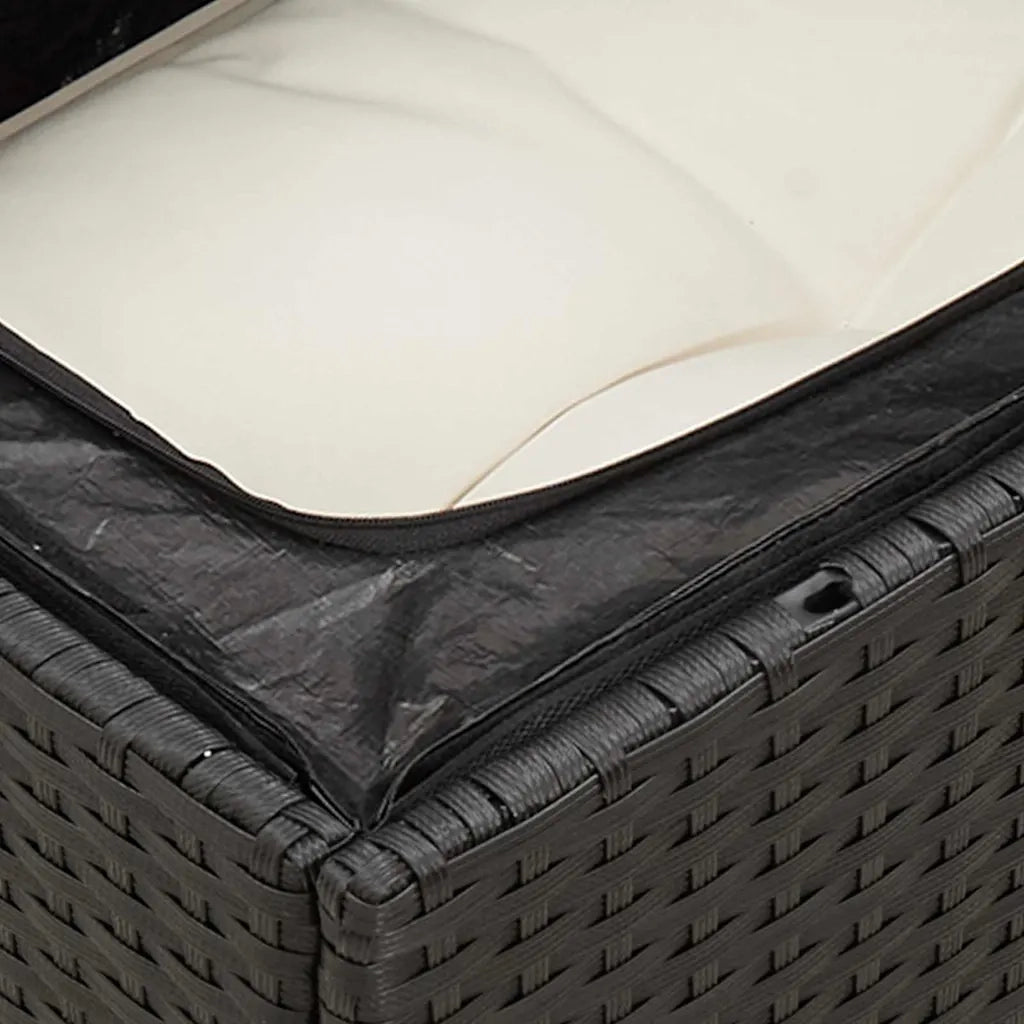 Set Divani da Giardino 10pz con Cuscini in Polyrattan Nero 3256189