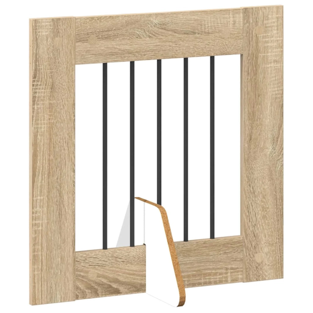 Cancello per cani pieghevole con supporti 2 pz Rovere Sonoma 892146