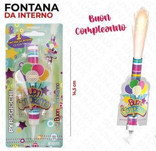 PYROGIOCHI CANDELA ESPLOSIVA "BUON COMPLEANNO" 14,5CM DA INTERNO