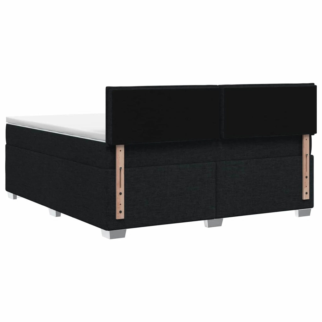 Letto con Box Spring, Materasso e LED Nero 160 x 200 cm Tessuto 3451975