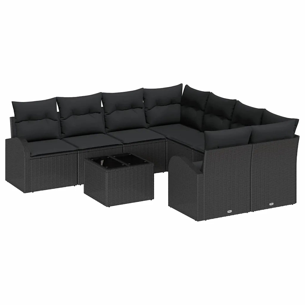 Set Divano da Giardino Nero 55 x 55 x 37 cm polyrattan 3345983