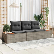 Set Divano da Giardino con cuscino 3 pcs Grigio polyrattan 3348015