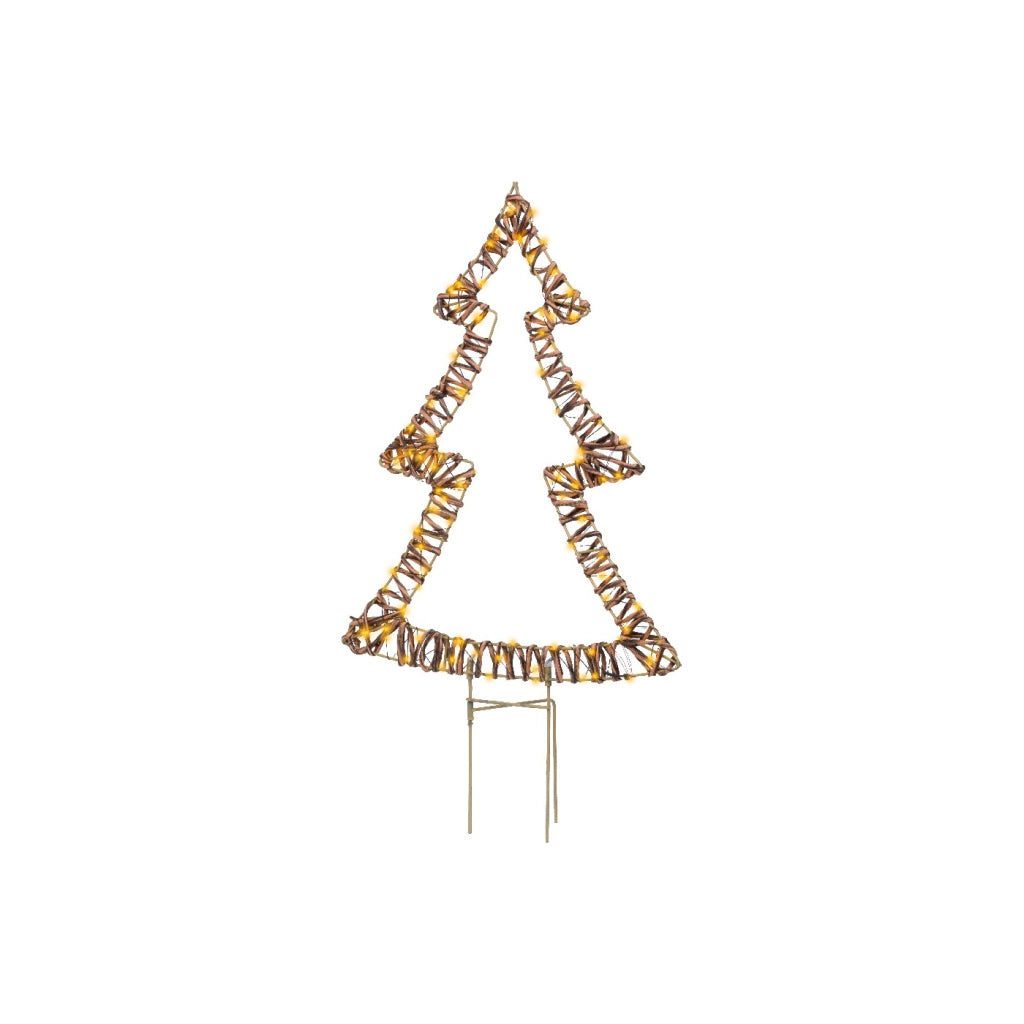 Albero in vimini marrone c/led bianco caldo 41x62cm OUT