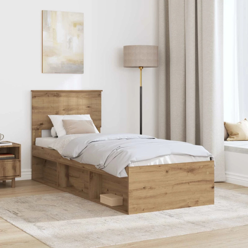 Struttura del letto con testiera-Giroletto con Testiera Rovere Artigianale 75 x 190 cm 392545