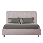 BS COM Letto una piazza e mezza con rete imbottito 130x210 microfibra glicine