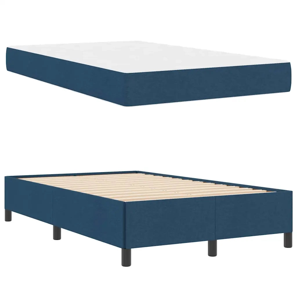 Letto a molle Blu 120 x 200 cm Tessuto