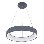 Lampada sospesa minimal grigia anello LED 42W Chiara