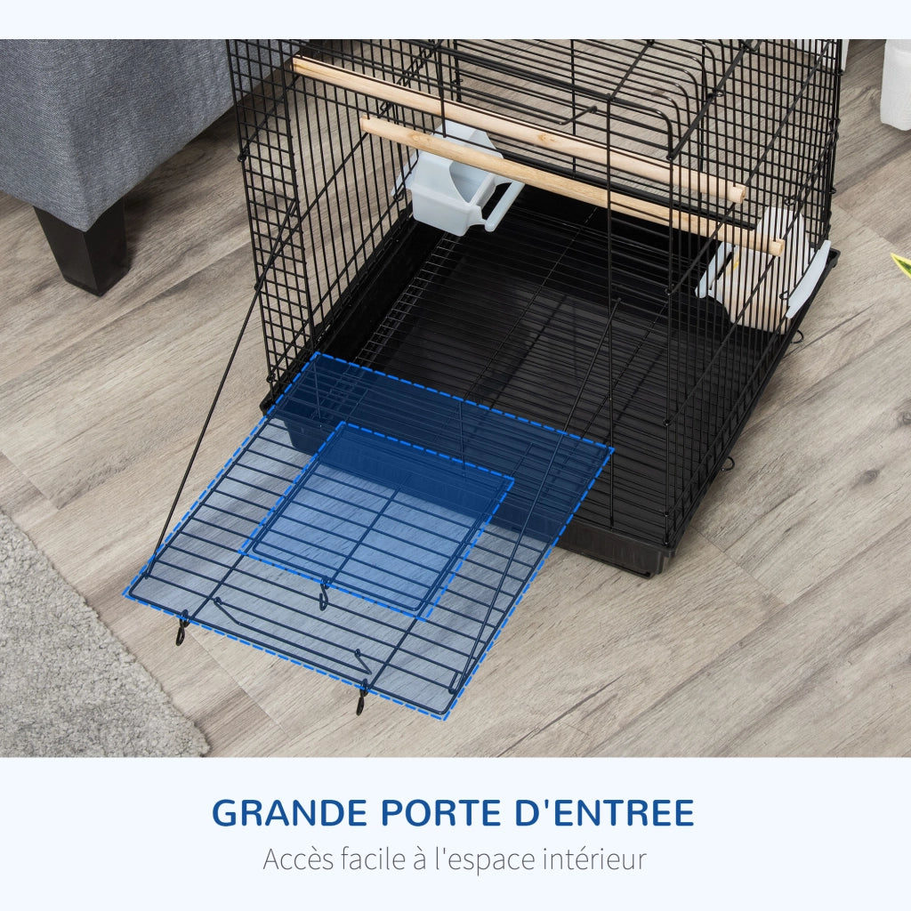 Gabbia per uccelli in metallo ¨C Minimal ¨C 40x40x59 cm nero