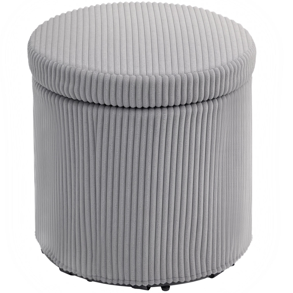 Puff ¨C Minimal ¨C Grigio Chiaro, Pelle, ?40x41 cm
