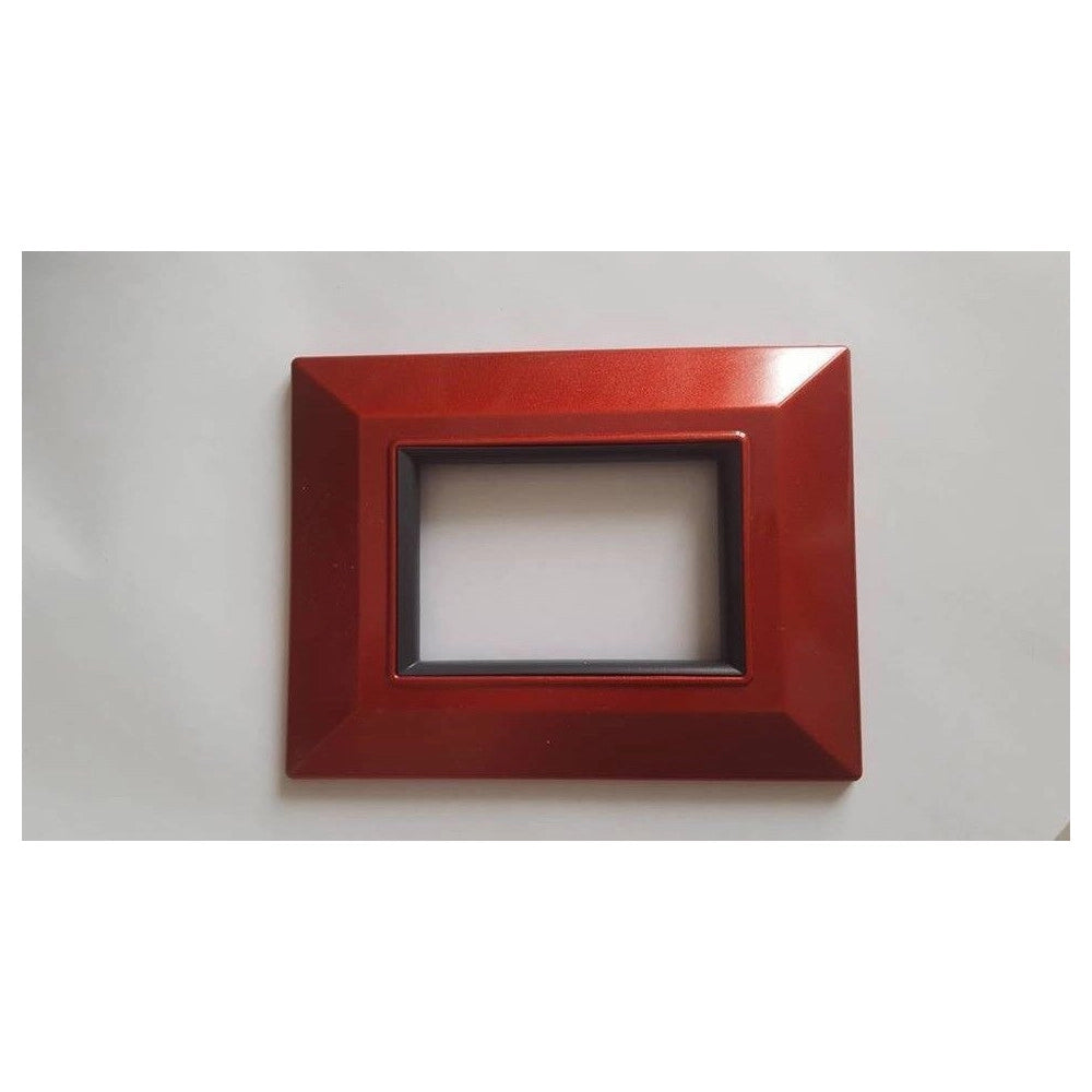 Trade Shop - Placca Placchetta Placchette Compatibili Per Serie Axolute Bticino Colorate Sq - Rosso Metallizzato -4 Fori     -