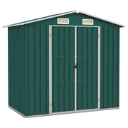 Casetta da giardino cabina ripostiglio casetta da esterno robusta casetta per attrezzi 205 x 129 x 183 cm acciaio zincato verde 02_0022372