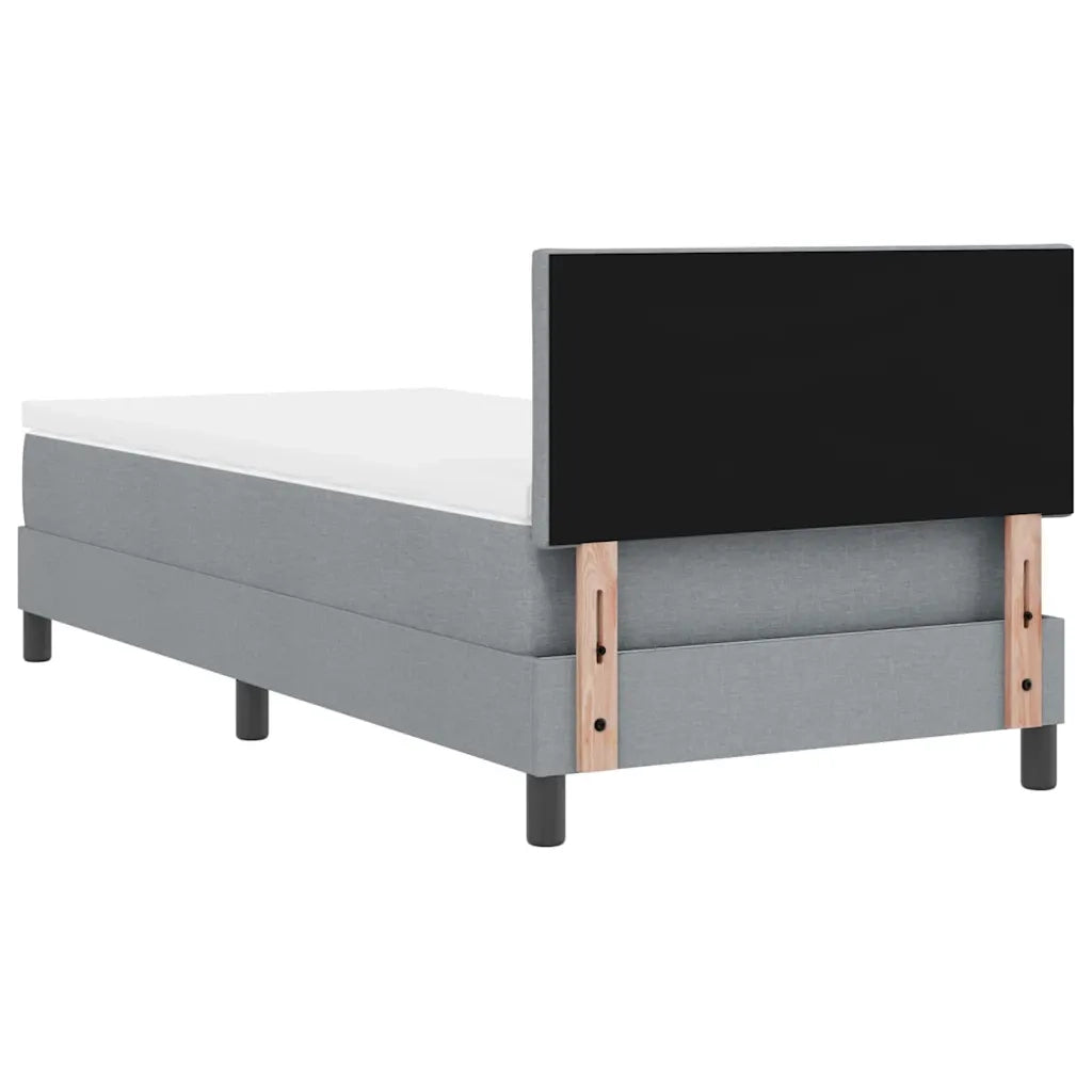 Letto a molle con materasso Grigio chiaro 100 x 200 cm Tessuto 3342261