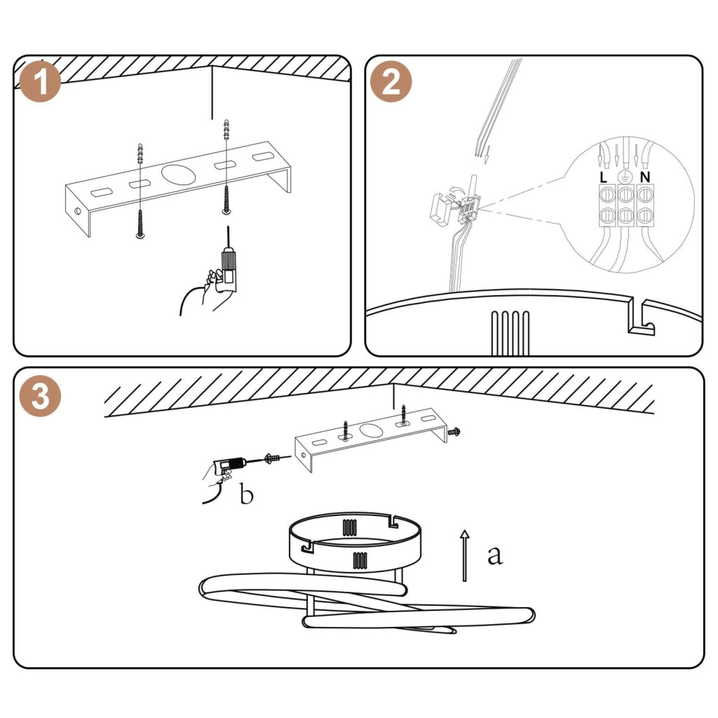 ZMH Lampada da soffitto LED metallo farfalla 36cm dimmerabile per soggiorno
