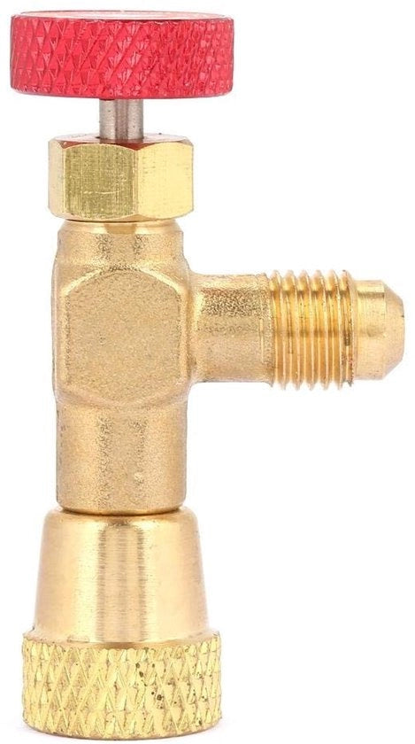 Regolatore di flusso per porte - Adattatore in ottone - 1/4 pollici - 5/16 pollici - Valvola di sicurezza per R410A - Adatto per climatizzatori