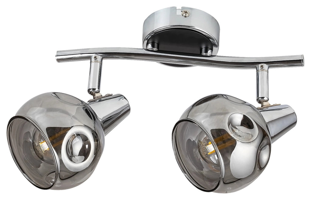 Faretto soffitto/parete cromo vetro fumé E14 2x40W Rabalux