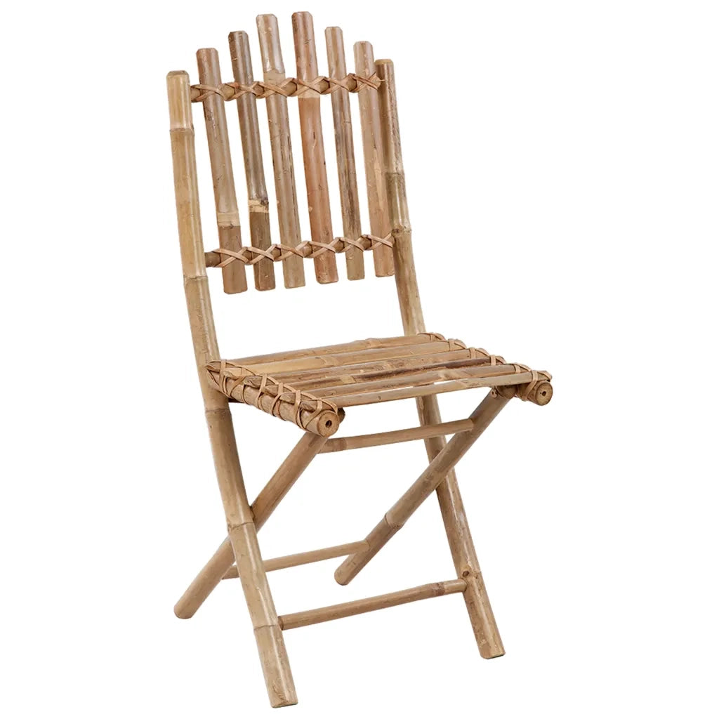 Set da Pranzo da Giardino 5 pz Pieghevole con Cuscini in Bambù 3063977