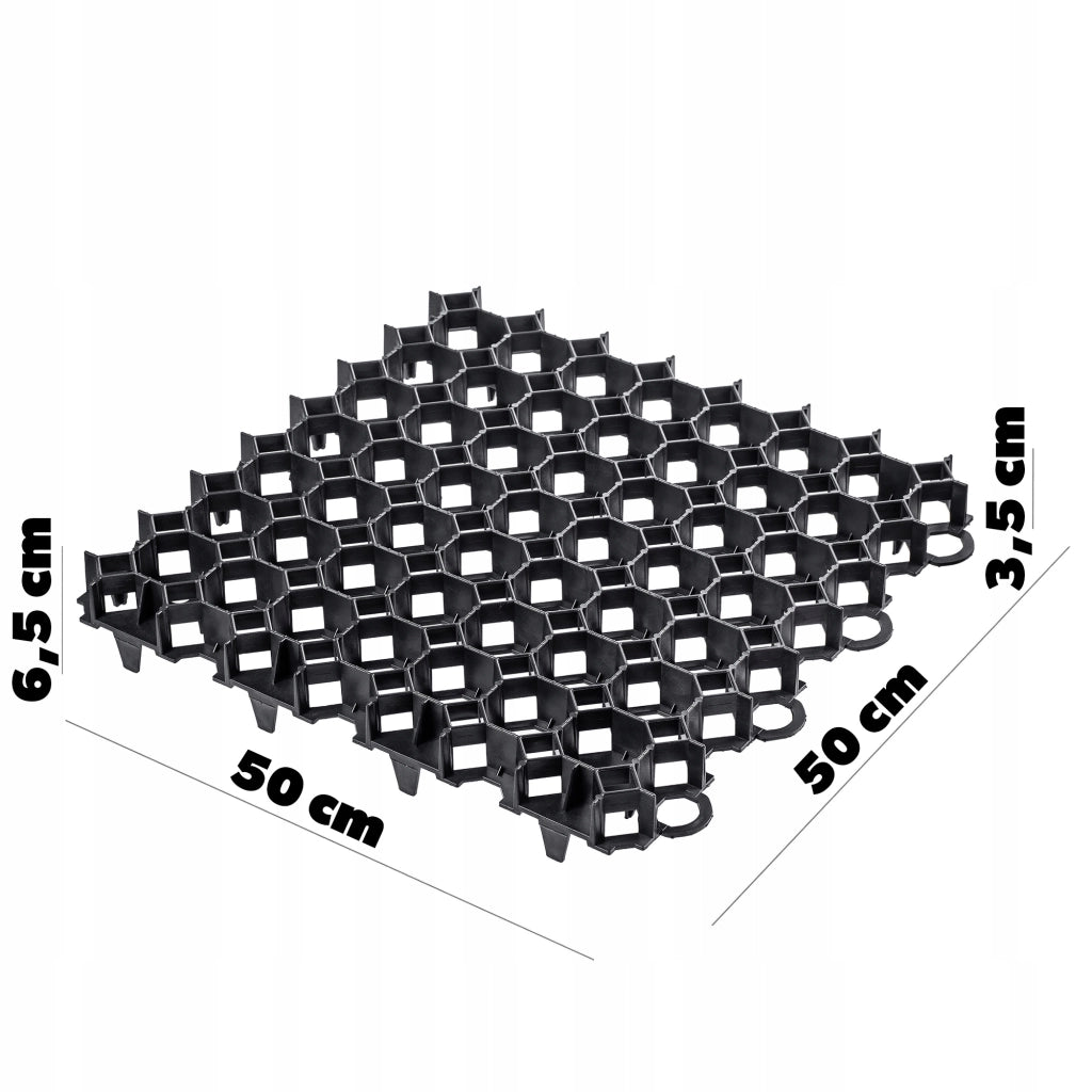 Griglia di protezione per prato KADAX Geogrid 50x50x3,5 cm, 10 pezzi, giardino, 530 tonnellate/m²