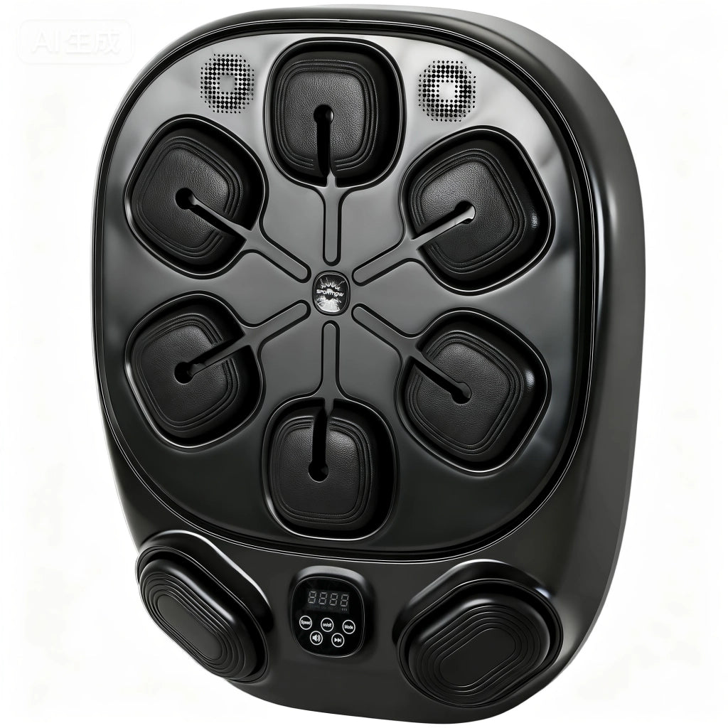 Macchina da Boxe Musicale a Parete ¨C Xylo ¨C 9 Modalit¨¤, LED, Bluetooth, 61x48x11 cm, Nero