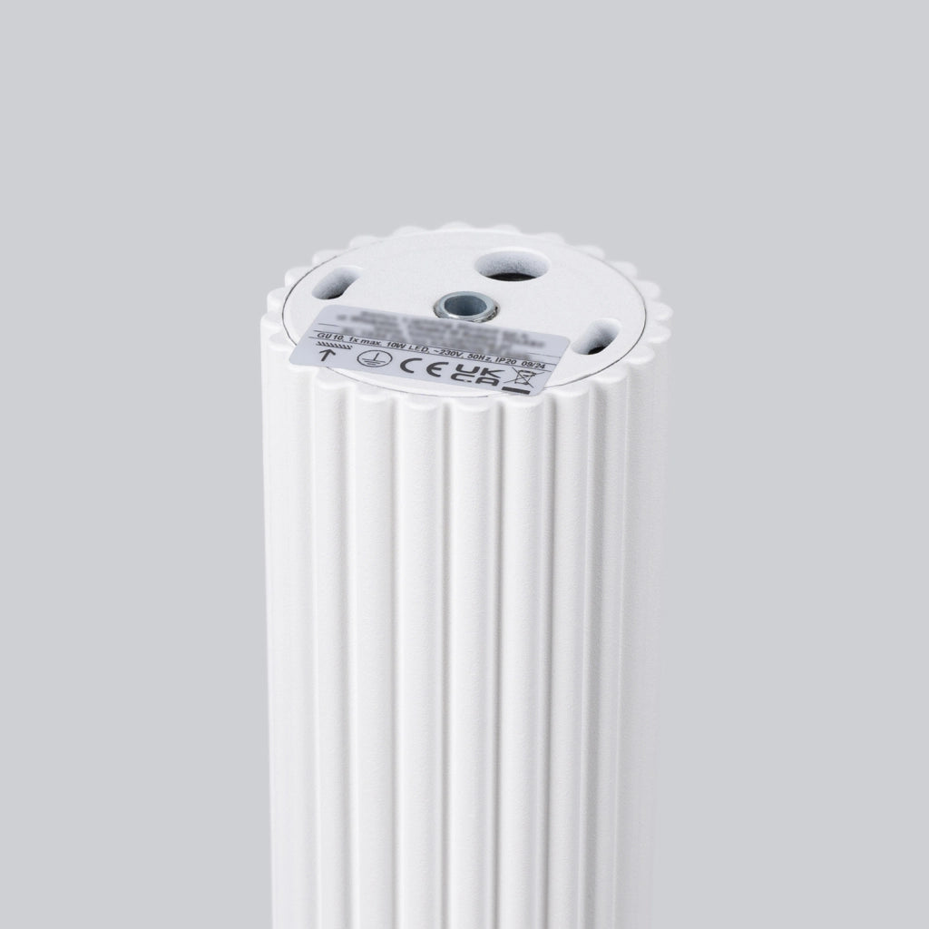 Spot soffitto tondo bianco rigato 30 cm GU10 Pure Lume
