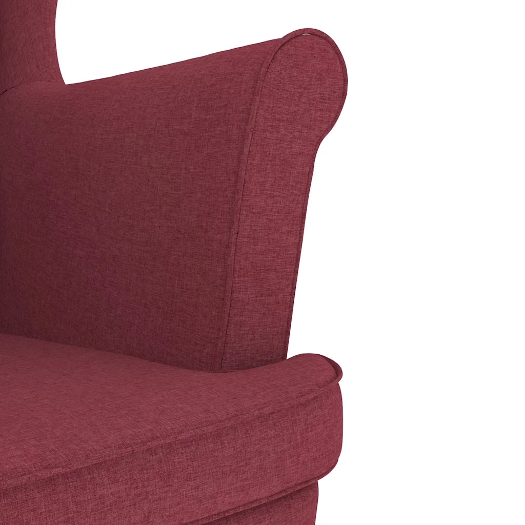 Poltrona | Sedia Relax con Poggiapiedi Rosso Vino in Tessuto