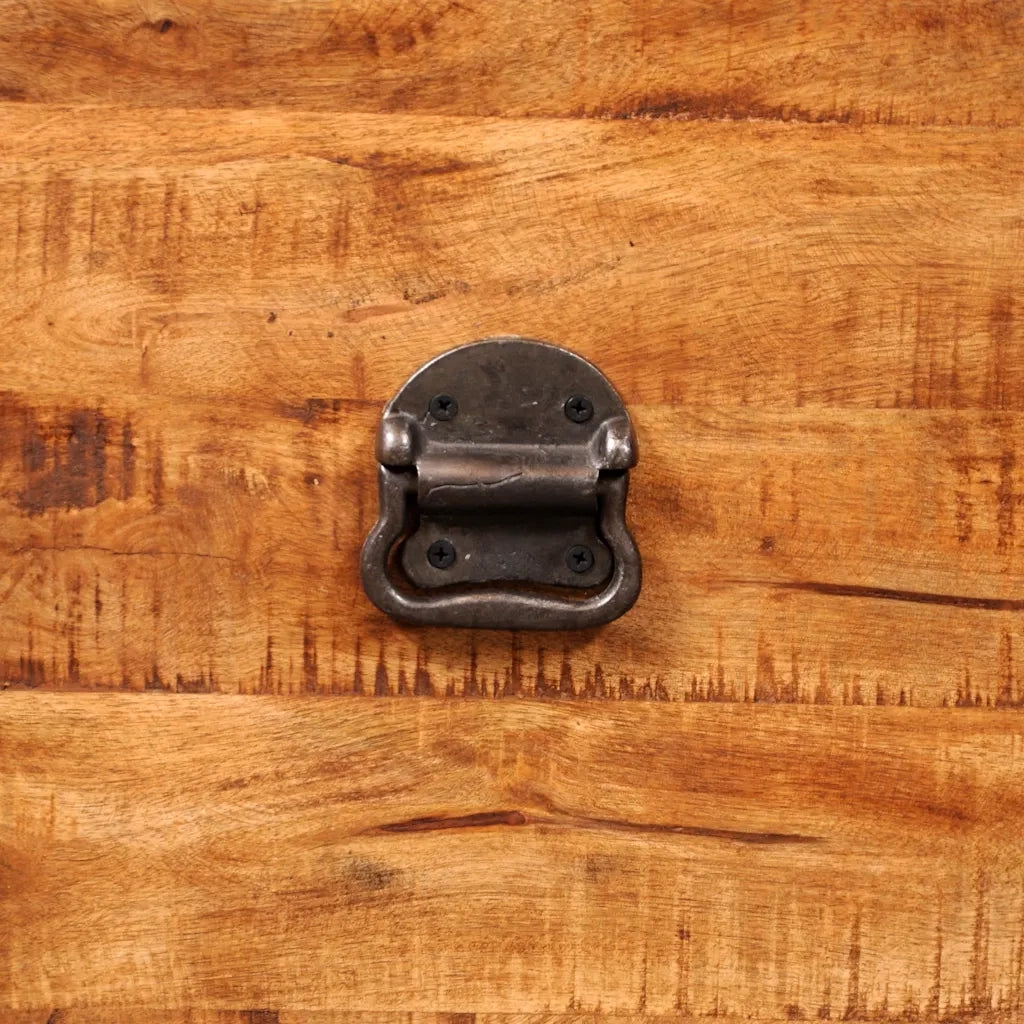 Cassapanca di Stoccaggio a Cubo in Legno Ruvido di Mango 241636