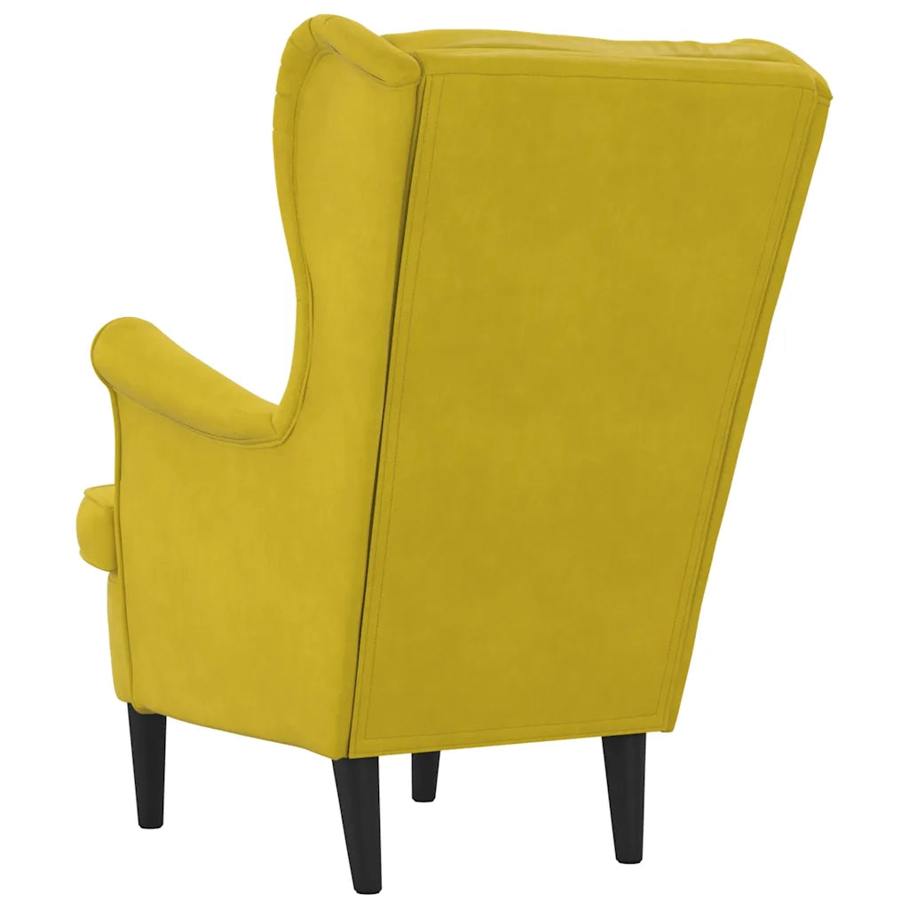 Poltrona | Sedia Relax Giallo Senape in Velluto