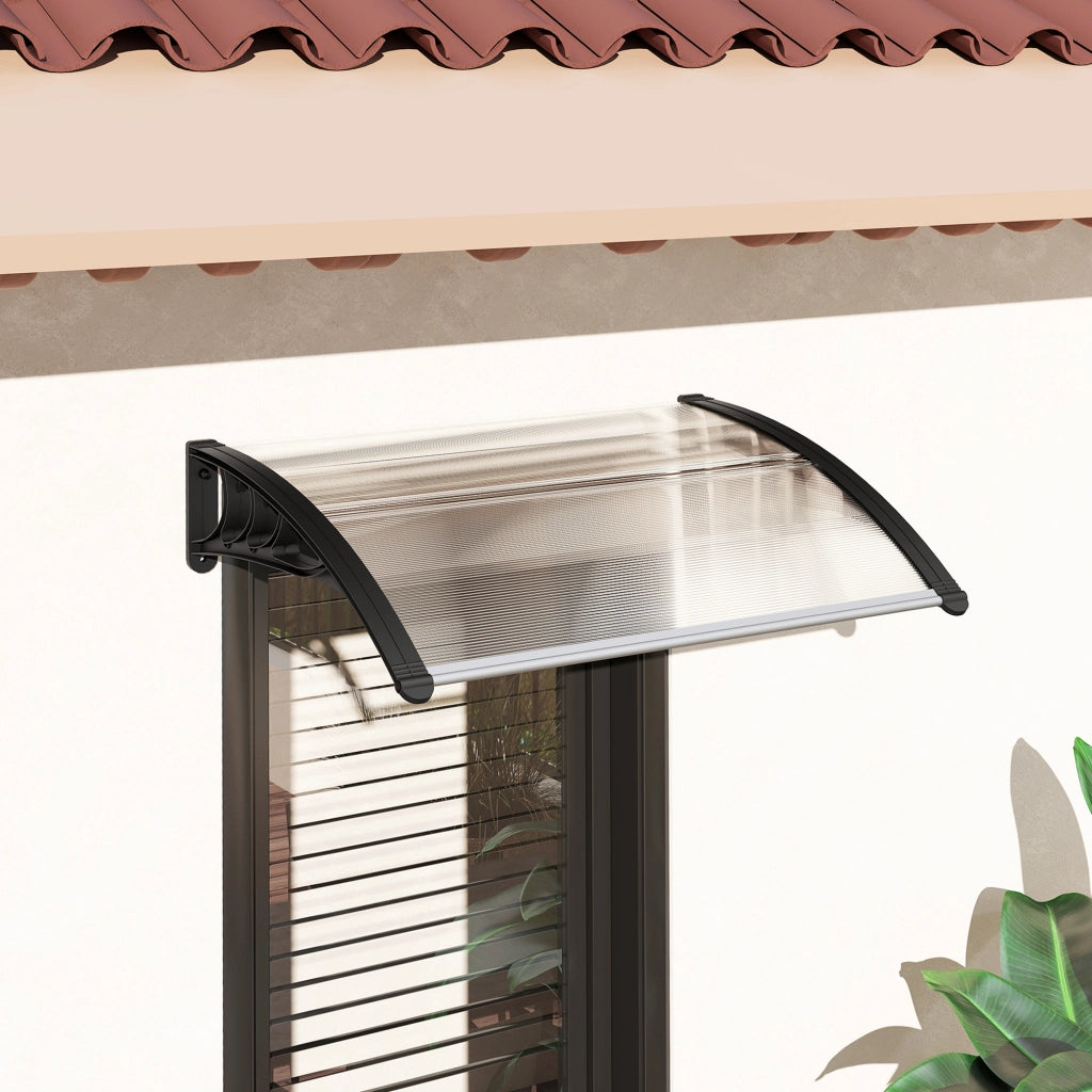 Copertura Porta Esterna in Policarbonato e Alluminio ¨C Minimal ¨C 100x75 cm Trasparente