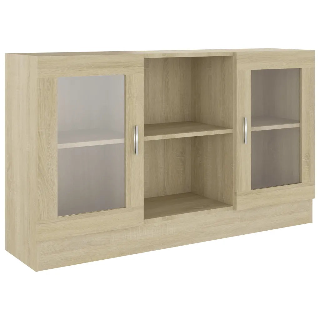 Armadietto Vetrina Rovere Sonoma 120x30,5x70 cm Multistrato 802789