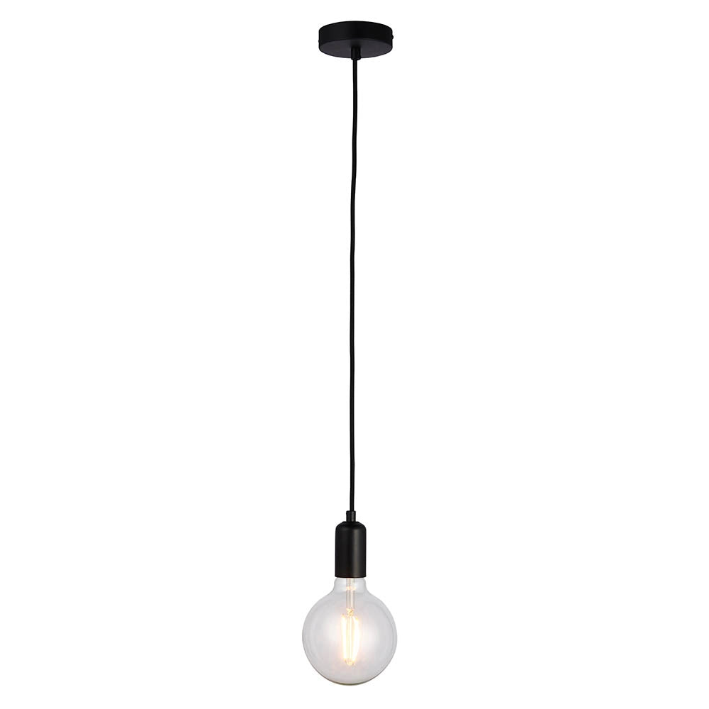 Lampada a sospensione loft nera 1xE27 Endon Studio