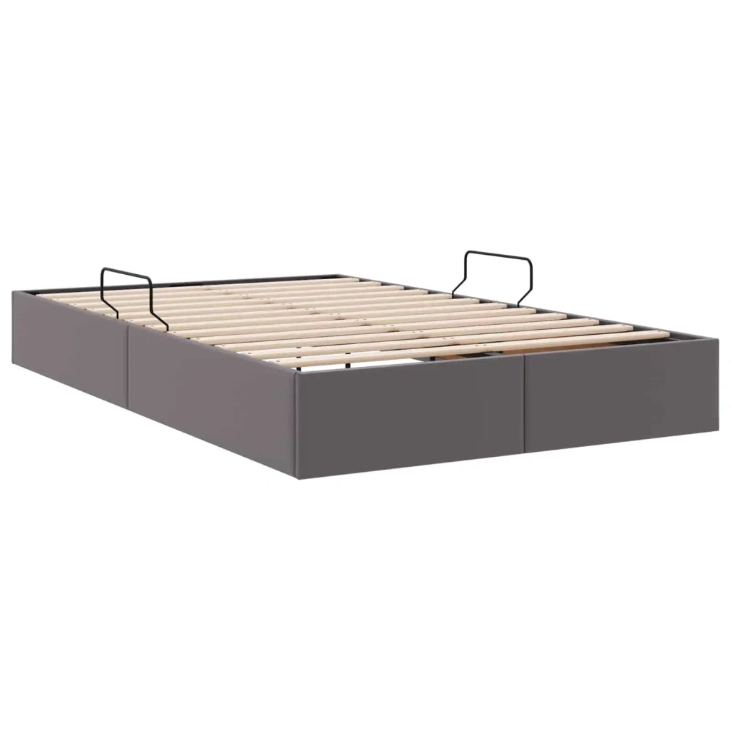 Letto ottomano Grigio 120 x 200 cm Pelle Sintetica 3442768