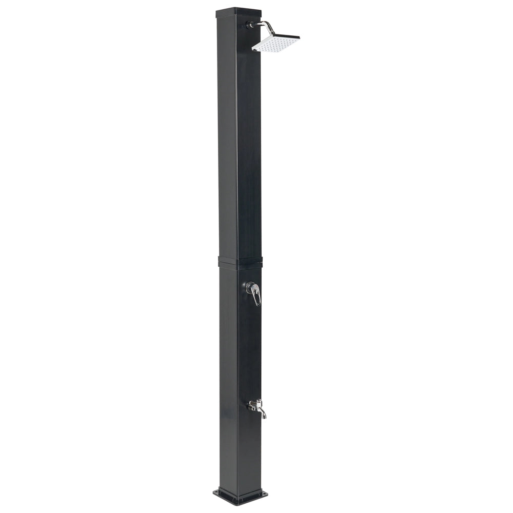 Doccia da esterno con miscelatore da esterno in PVC nero con funzione pioggia alimentato ad energia solare Giardino moderno