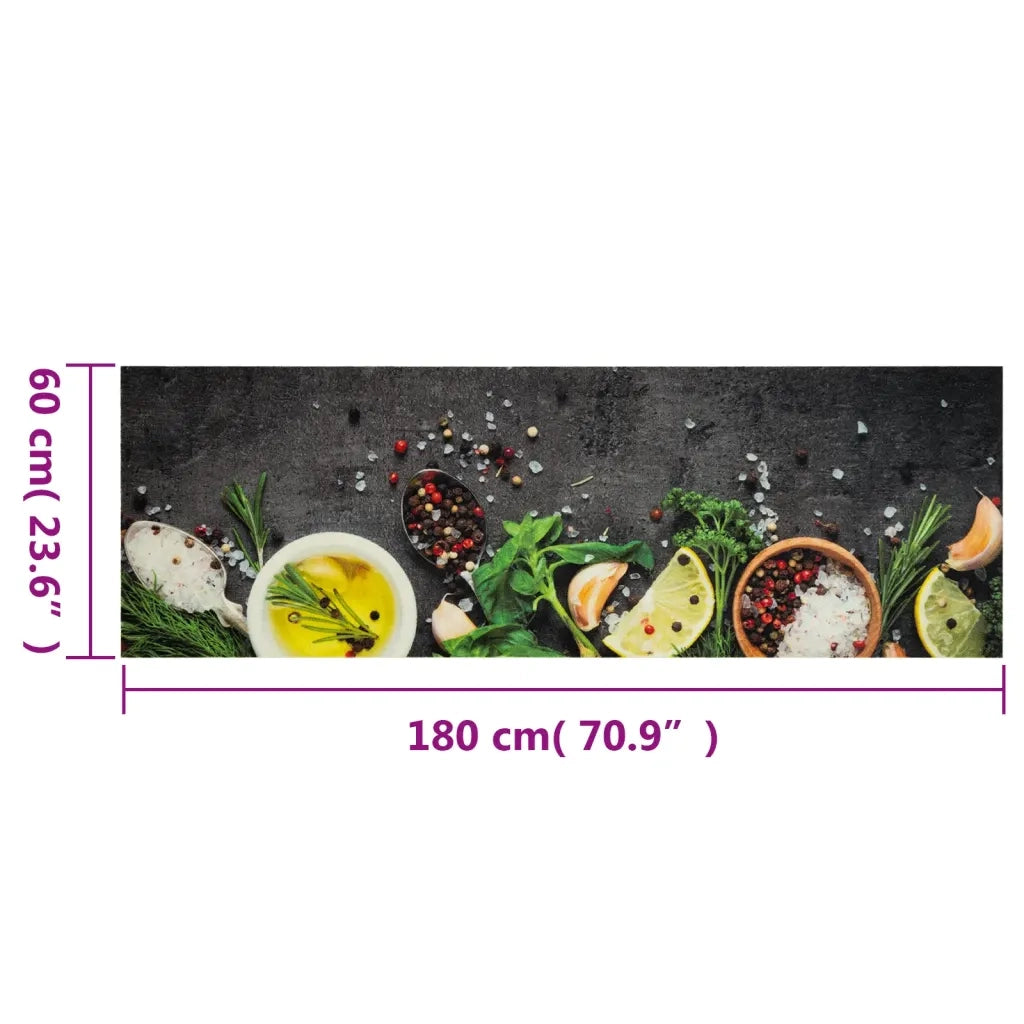 Tappeto del soggiorno | Tappeto da Cucina Lavabile Spezie 60x180 cm Velluto