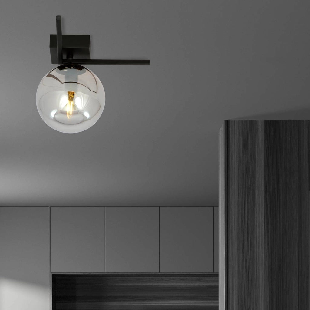 Plafoniera Emibig Imago 1 luce E14 nero grafite metallo